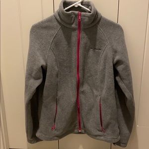 Grey Columbia fleece w pink zippers Sz M